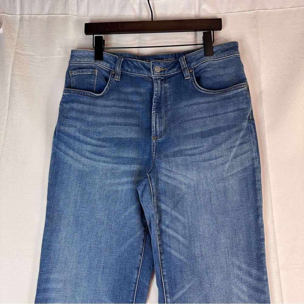 CHICO’S Women’s Size 2 US 12 Denim Jeans High Rise Straight Crop Style Stretch - Picture 4 of 15